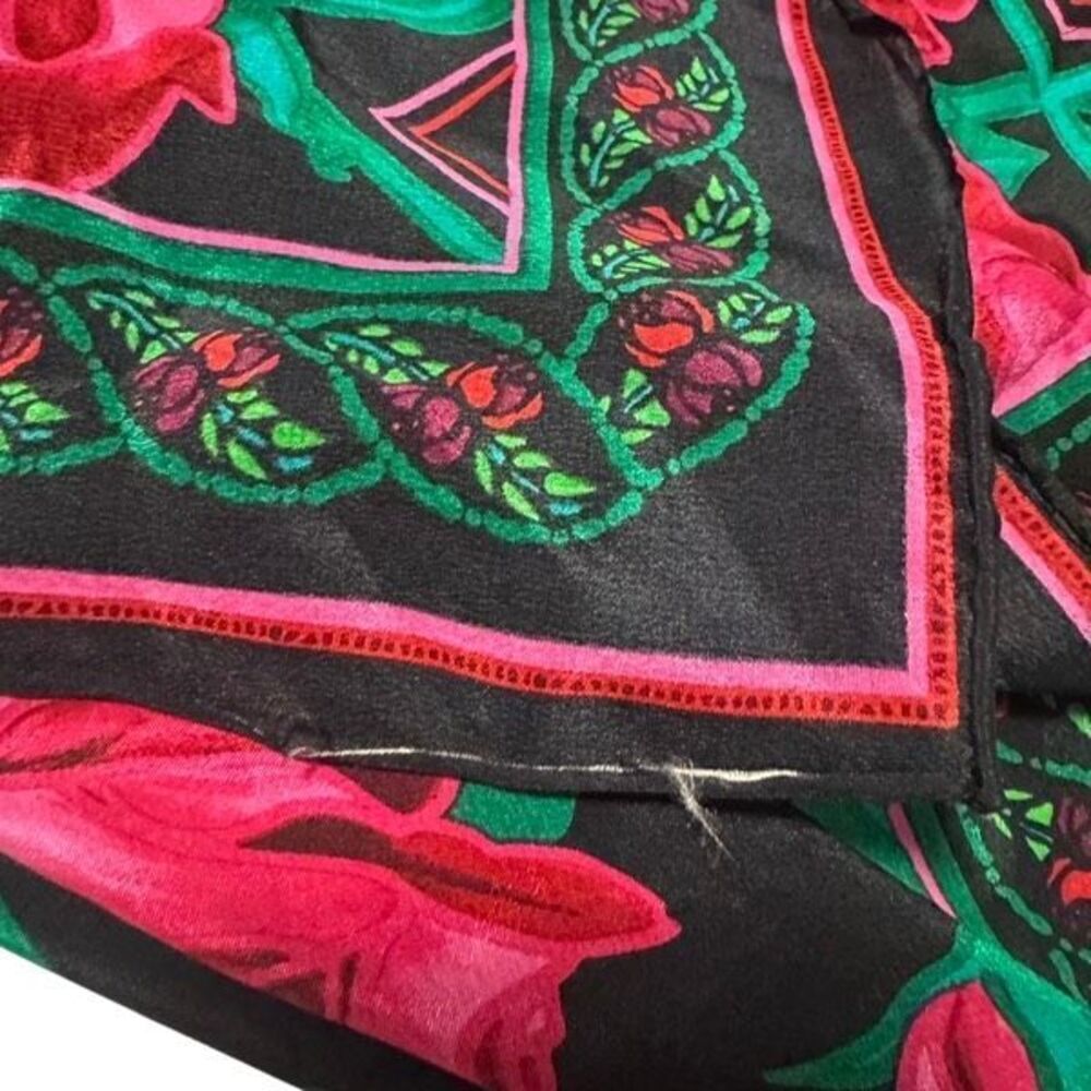Vintage Liz Claiborne vintage scarf floral rose VTG - EUC - Picture 4 of 7